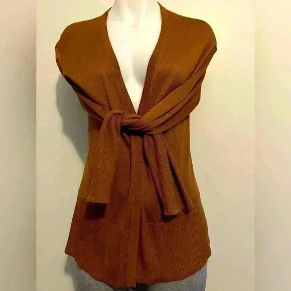 Cardigan, Worthington women’s PM cognac cardigan, chestnut, vibrant, office wear - Picture 1 of 5